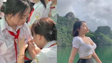 Học sinh gái mới tốt nghiệp đã tưng bặc